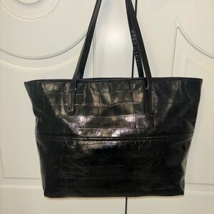 Antonio Melani Large Black Croc Tote with tons of pockets and storage